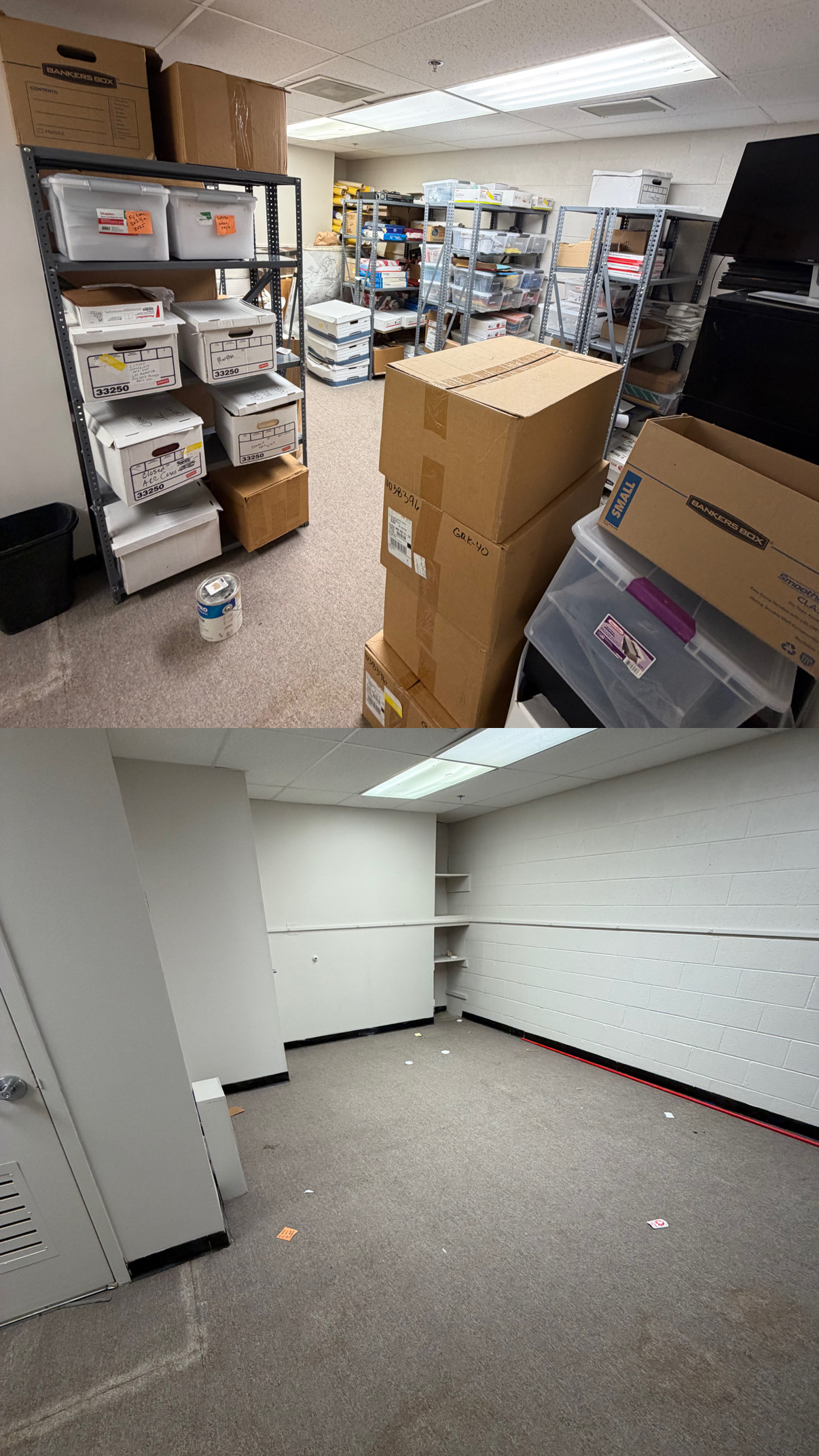 Large commercial space being cleared out by our professional team