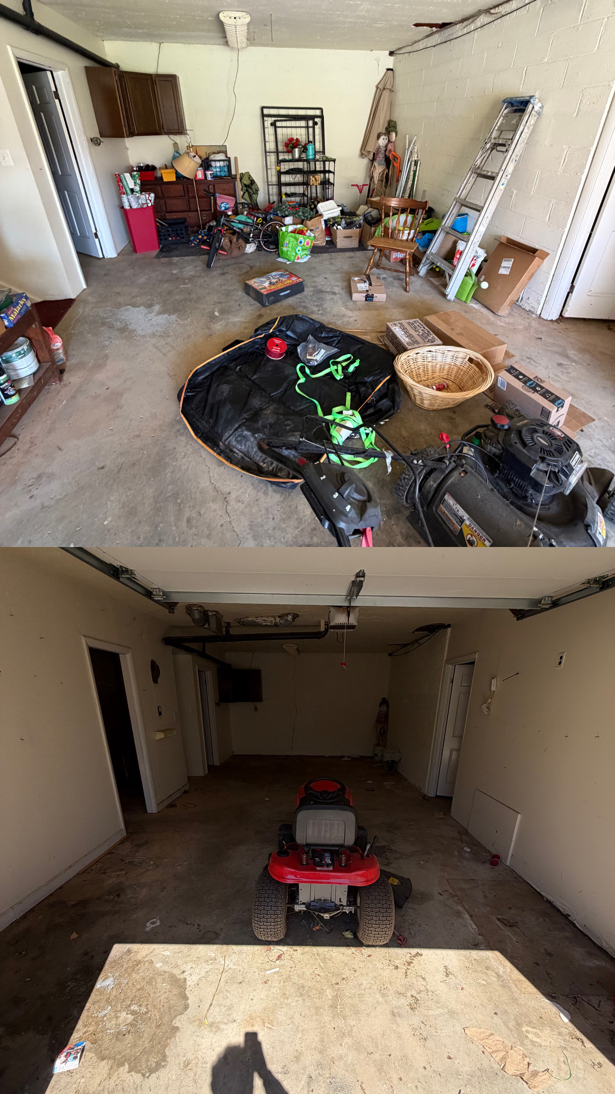 Before and after garage cleanout