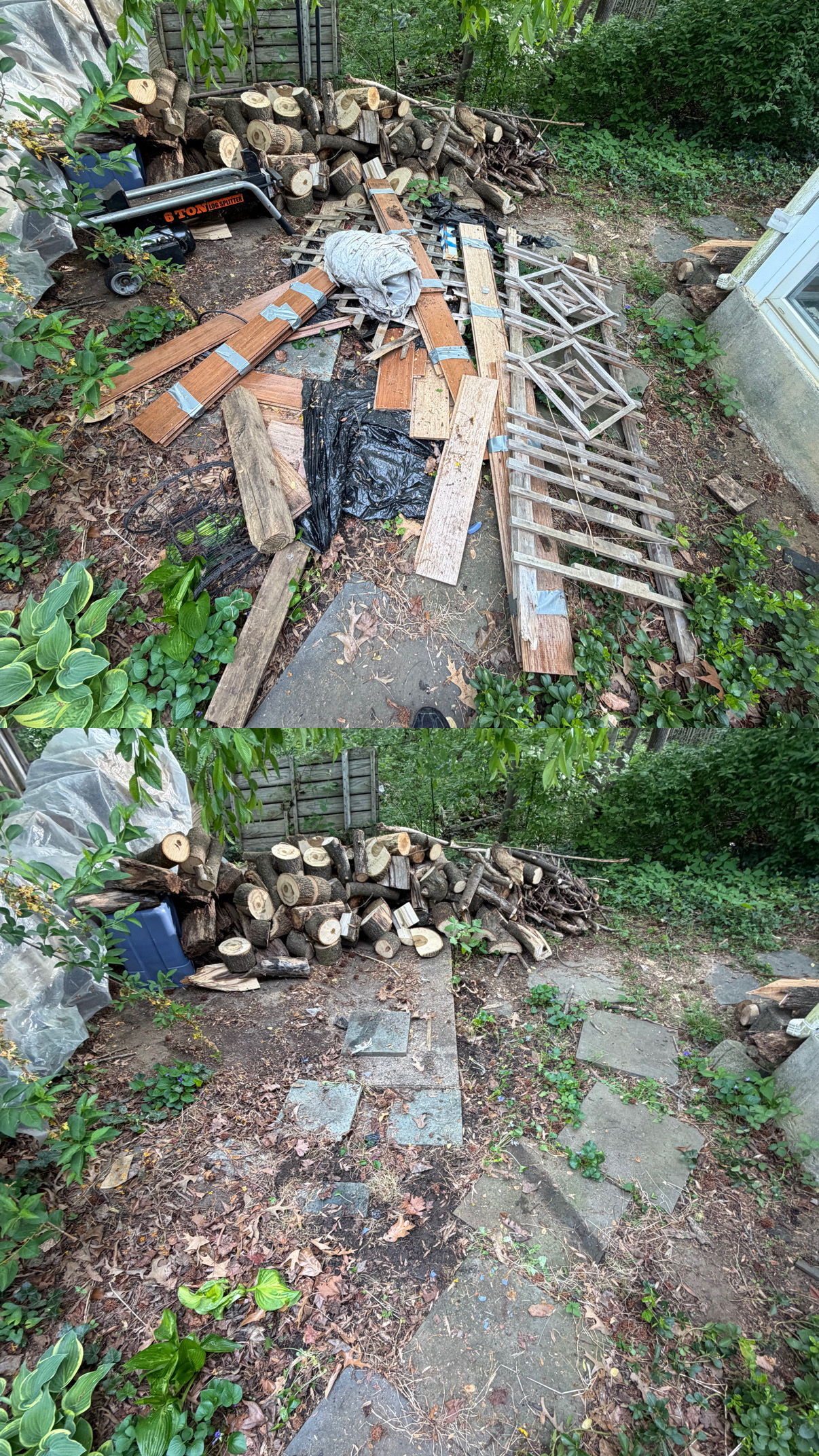 Professional backyard yard waste and debris removal